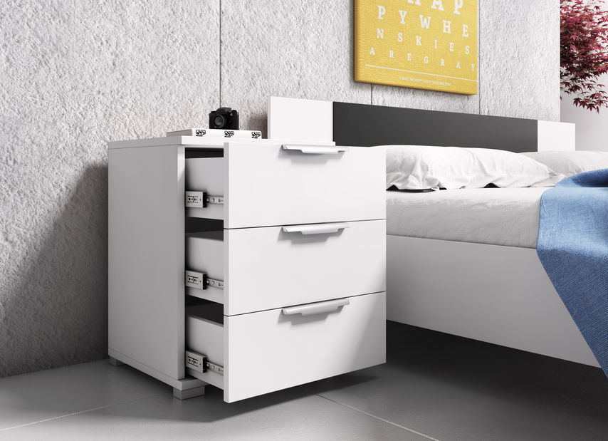 Nočný stolík Nanci 3S (biela)