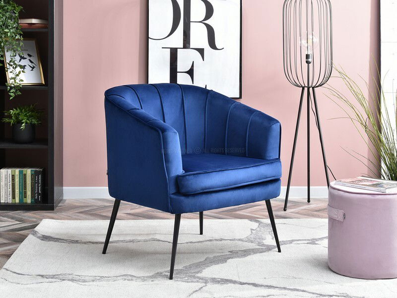 Fotoliu Etimee F (albastru marin + negru)