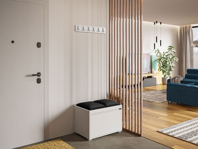 Namještaj za predsoblje Kendora 60 + 2 komada tapeciranih zidnih panela Pag 30x30 (bijela) (Manila 18)