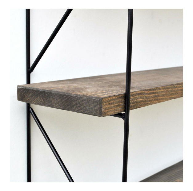 Raft decorativ de perete Duvelo 17 (Nuc + negru) 