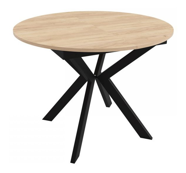 Masă sufragerie extensibilă Ulnasia 100 (Negru + Stejar craft auriu) (pentru 2-4 persoane)