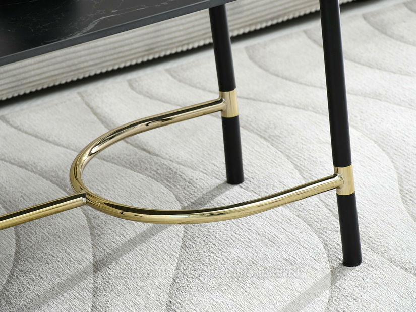 Stolić za kavu Lamka (crni mramor + crna)