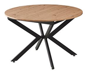 Blagovaonski stol na razvlačenje 120 AMERO (hrast artisan + crna) (za 4 do 6 osoba)