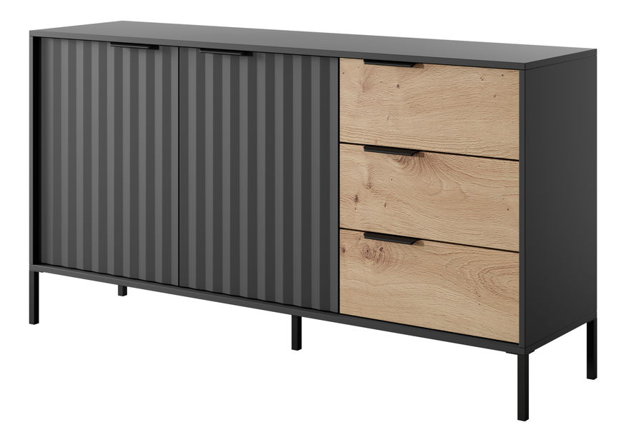 Komód Rastafa 2D3S (artisan tölgy + fekete)