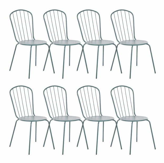 Set 8 ks záhradných stoličiek Chewy (modrá)