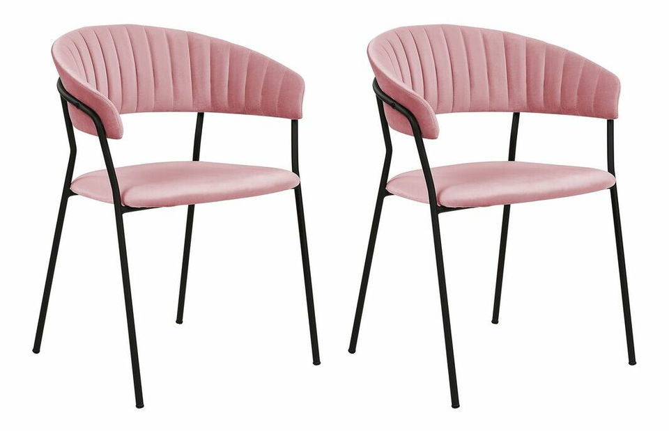 Set 2 buc scaune de sufragerie Marza (roz)