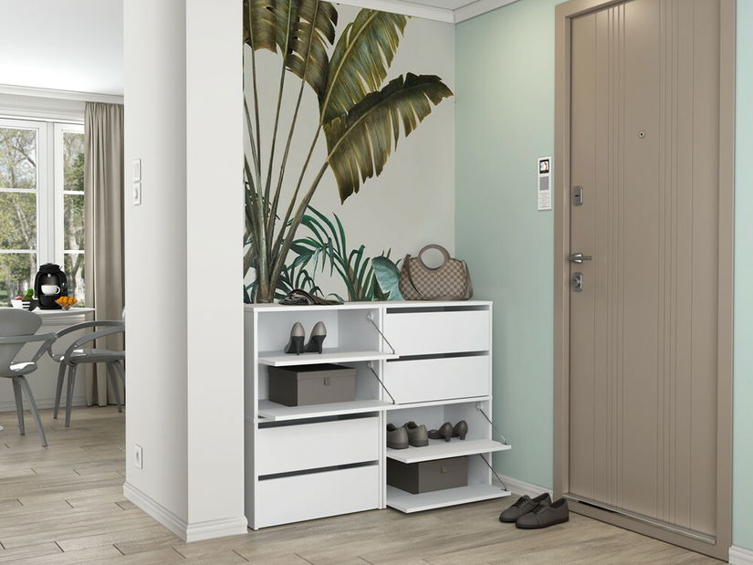 Botník (skrinka na topánky) Metido 1 (biela)