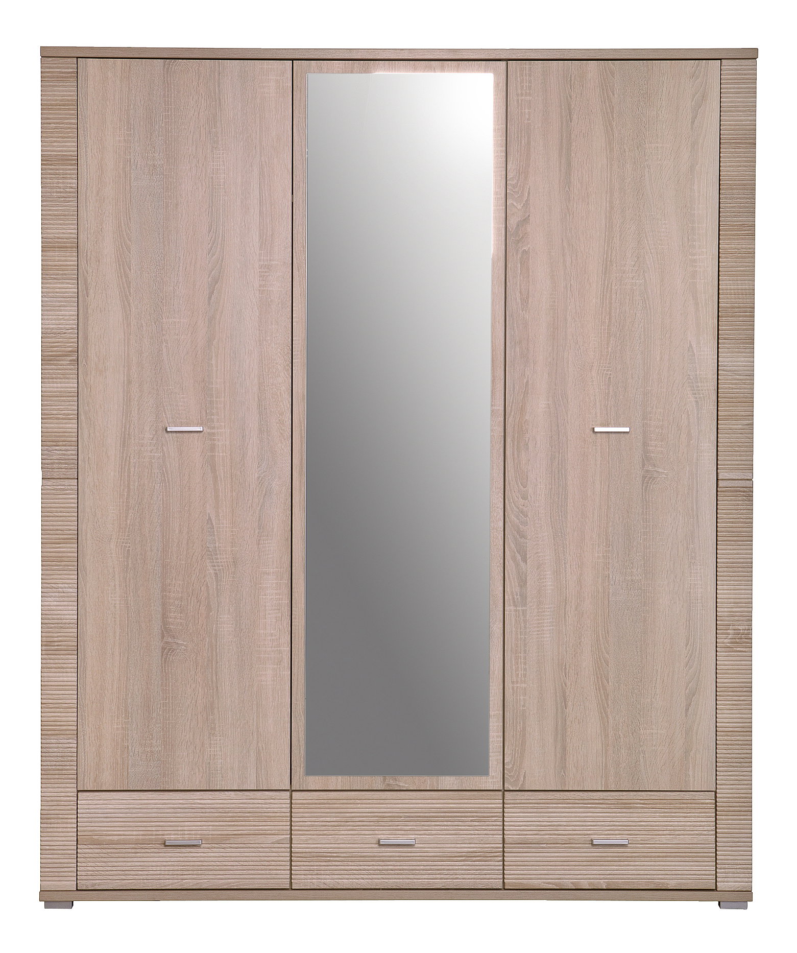Dulap de haine Gwenn 3D3S (cu oglindă) (Stejar sonoma)