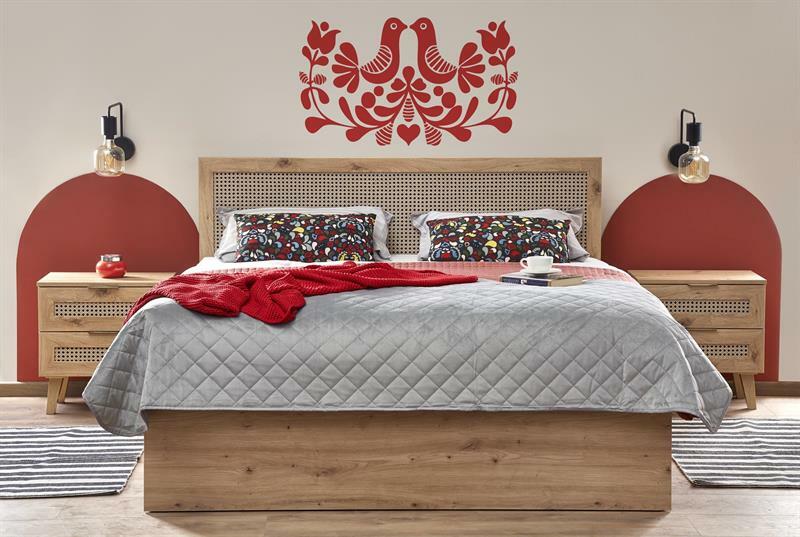 Manželská posteľ 160 cm Borrae (bez matraca) (čierna)