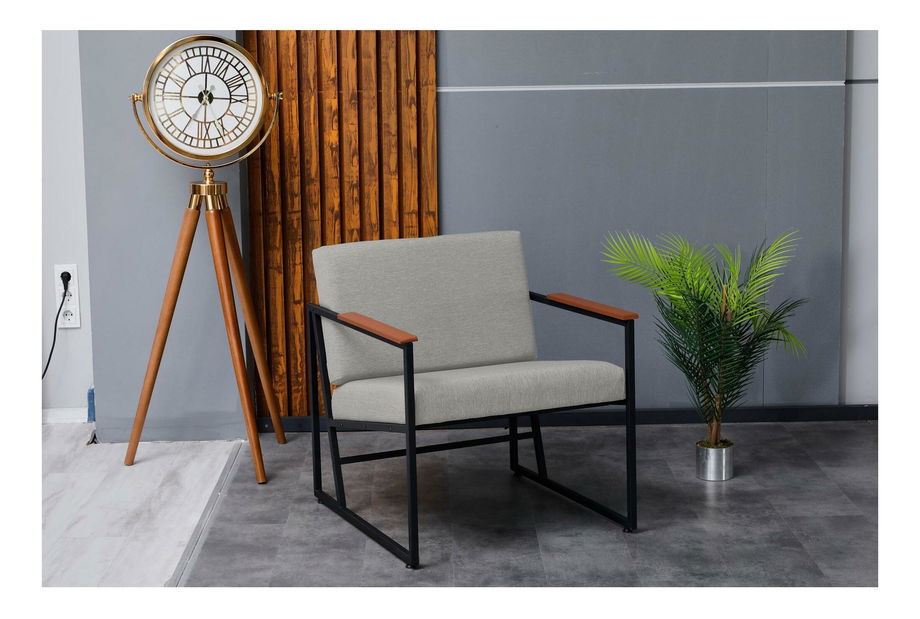 Kreslo Vantolazzo (krémová + čierna)