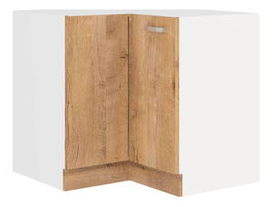 Dulap inferior de bucătărie, de colț Sylrona 89 x 89 DN 1F BB (alb + stejar lefkas)