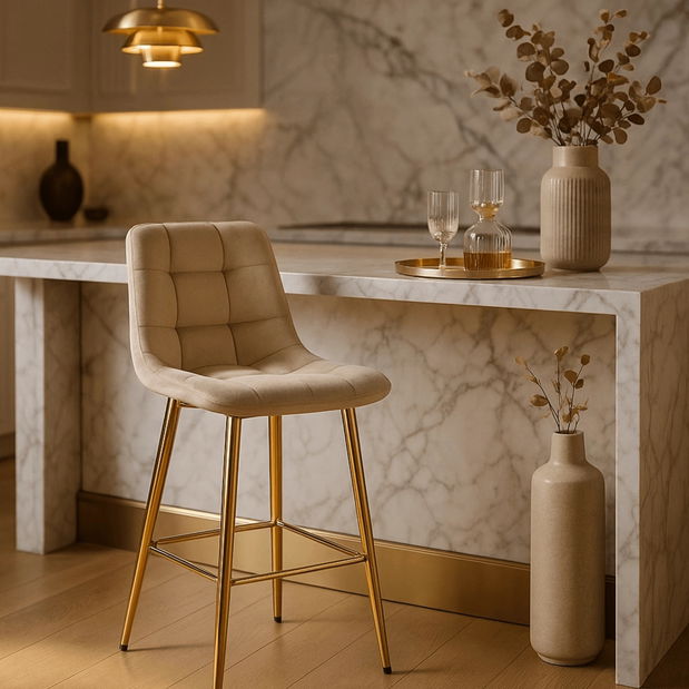 Jedálenská stolička Abisales (krémová) 