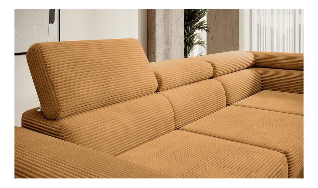 Sarokkanapé Stiletto (J) (mustár + ezüst)