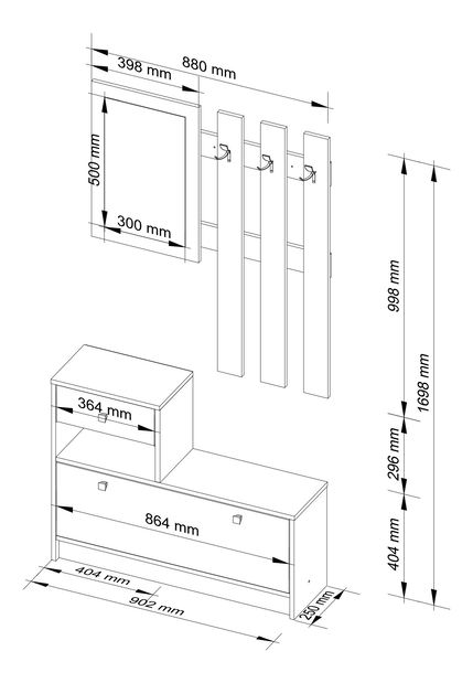 Predsieňová zostava Zariel (wenge)
