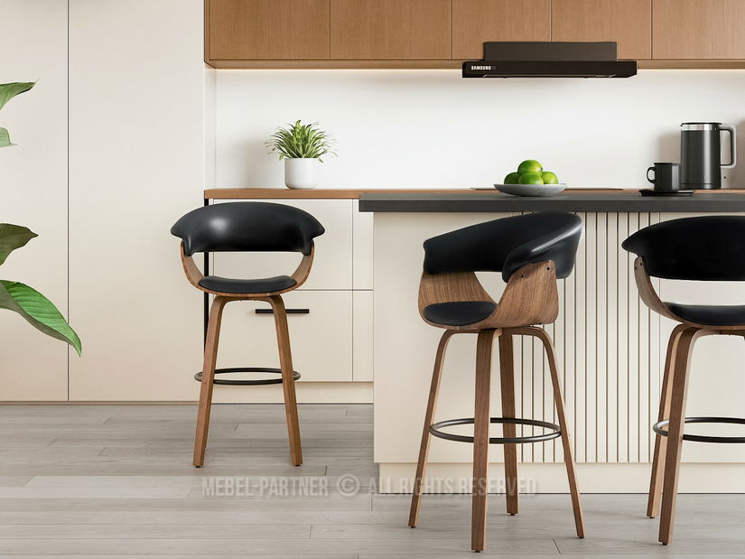 Scaun bar Elynah 75 (negru)