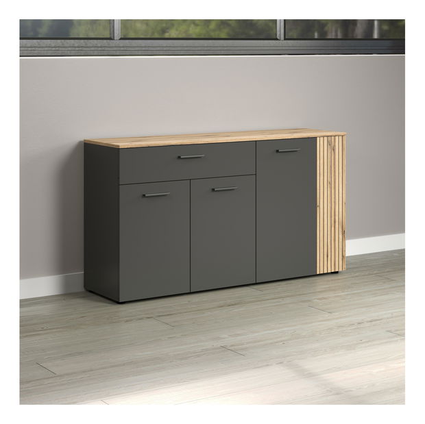 Komoda Esferas 2 (grafit + hrast evoke) 