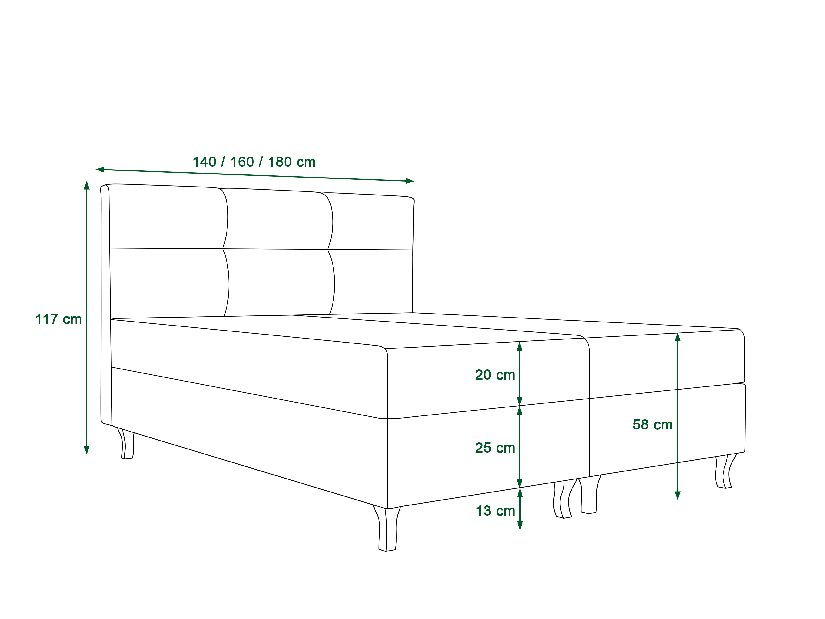 Bračni krevet Boxspring 140 cm Lumba Comfort (bež) (s madracem i prostorom za odlaganje)