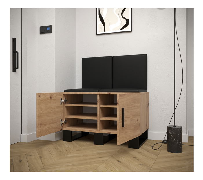 Set mobilier pentru hol Amanda 19 (Stejar artisan + verde)