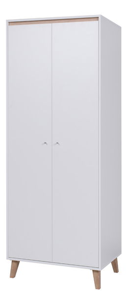 Dulap de haine Ovio SZ2D (Alb mat + Stejar san remo deschis)