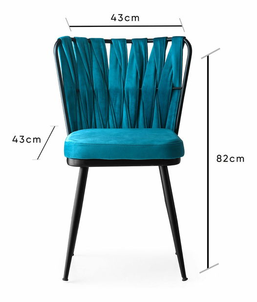 Set 4 stoličiek Krista (Čierna + Modrá) *bazár