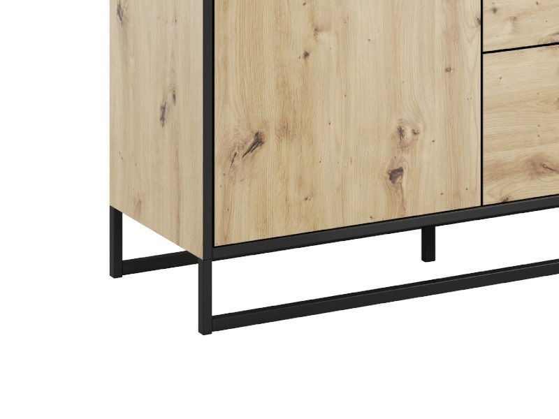 Komoda tip 864 Bryanna (hrast artisan + crna)
