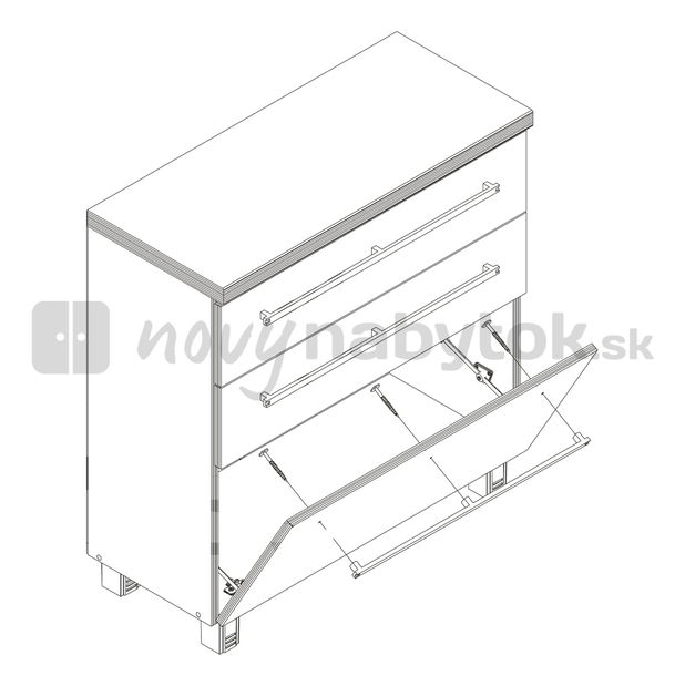 Botník (skrinka na topánky) BRW VIS A VIS VK2S/8/8