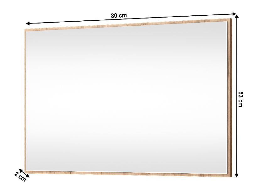 Oglindă 80 cm Mateo 80 (stejar wotan)