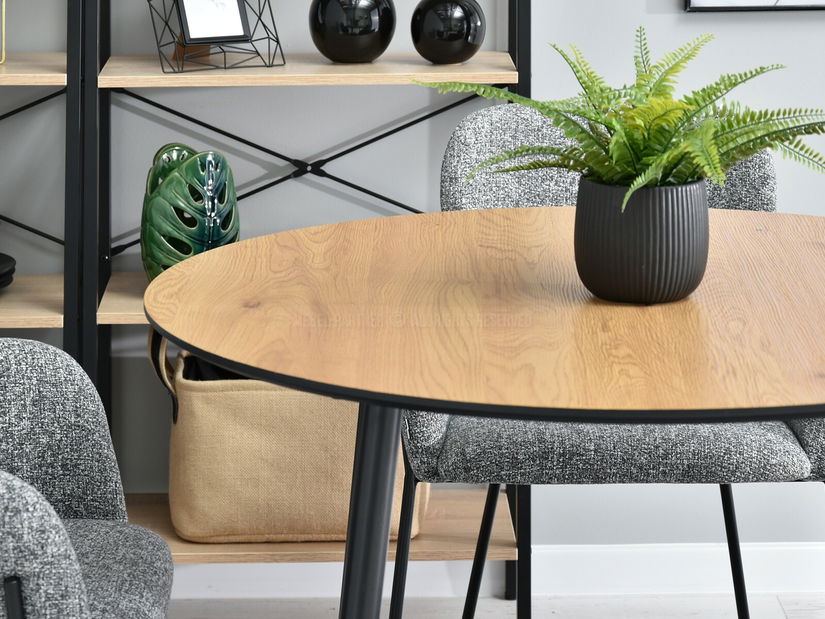 Blagovaonski stol Verda (hrast + crna)