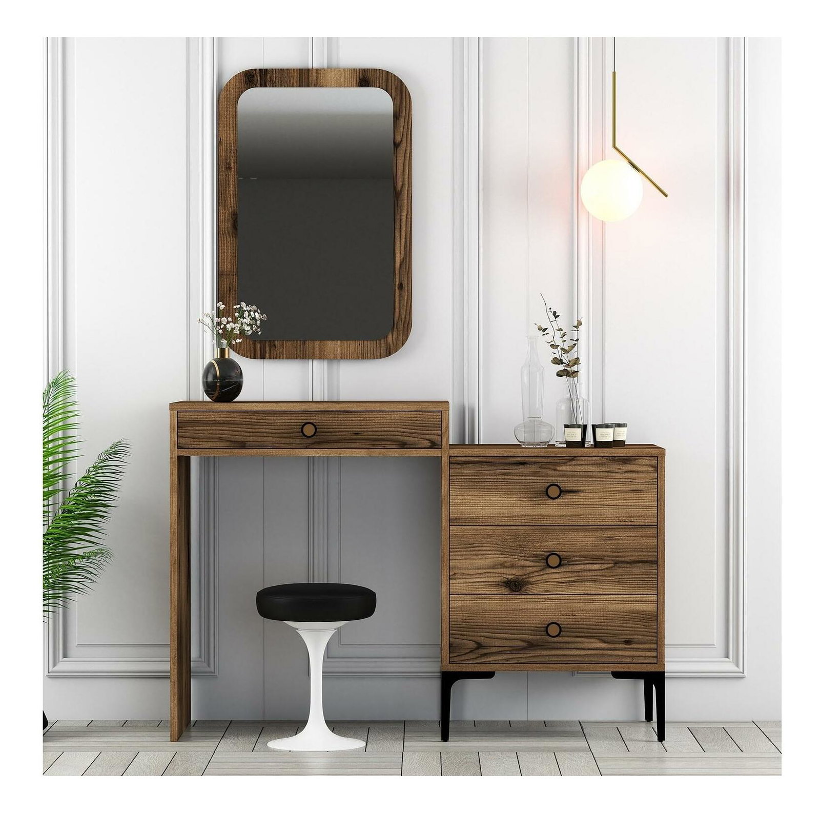 Fésülködőasztal Logan 2 (dió) (tükörrel)