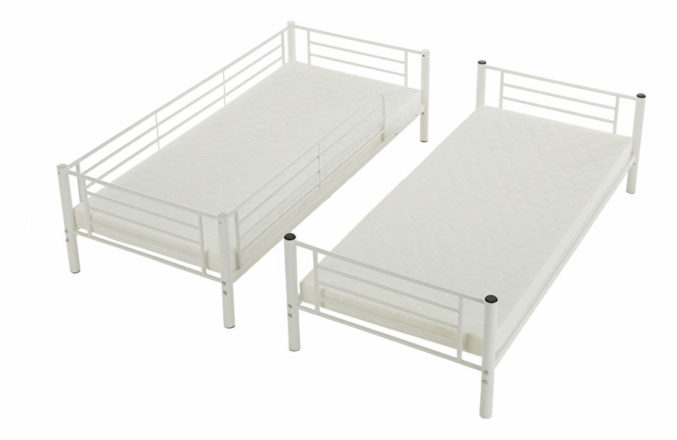 Detská poschodová posteľ 90 cm Kamila (biela) (s roštom)