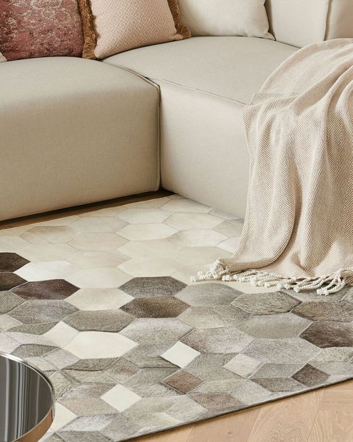 Szőnyeg 140 x 200 cm SESSA (krém + barna)