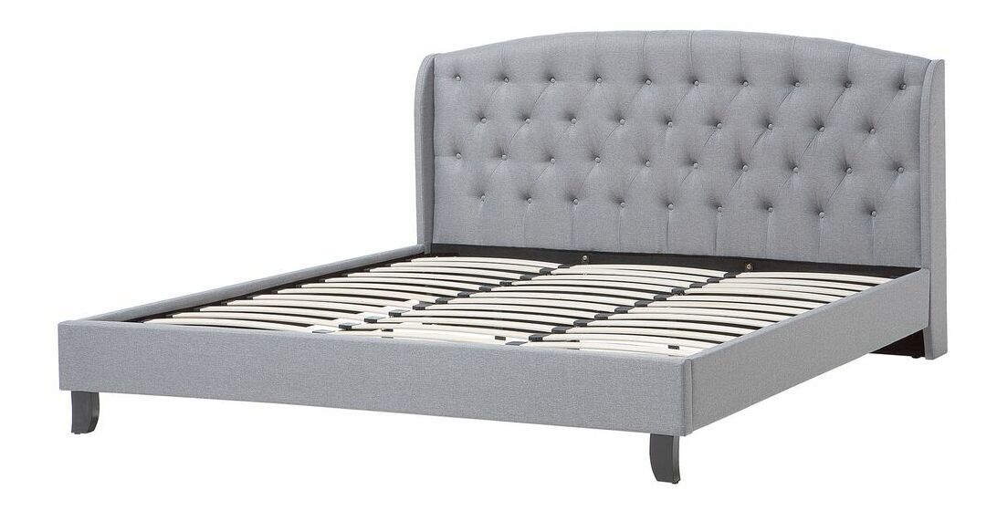 Franciaágy 180 cm BORD (ágyráccsal) (szürke)