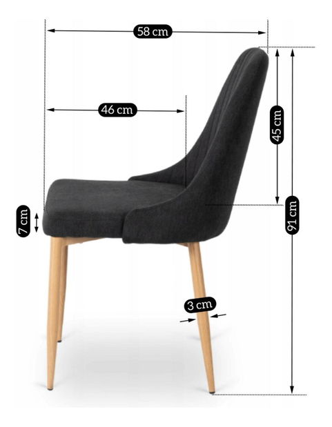 Jedálenská stolička Trasladal (čierna) 