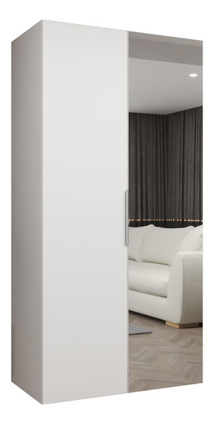 Dulap de haine 100 cm Mirabella 2 (alb + Cașmir)