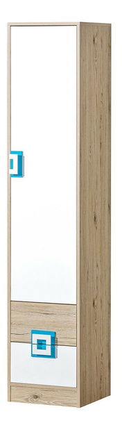 Ormar s policama Niles NI05 (svijetli hrast + bijela + tirkizna)