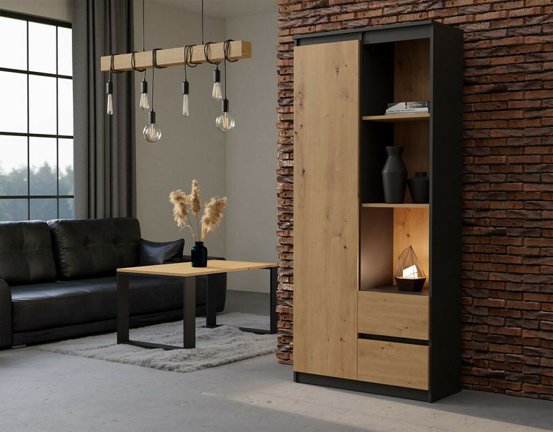 Raft Respeto 2 (antracit + stejar artisan)