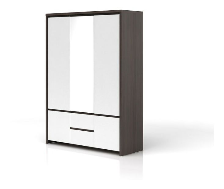 Ormar za garderobu Kaspian SZF5D2S (wenge + sjaj bijeli) 