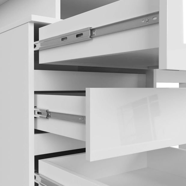 PC stolík Bronte (biela + lesk biely)