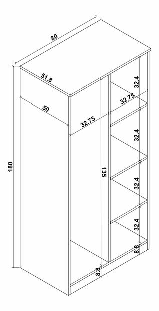 Dulap de haine Kentucky și (Pin atlantic)