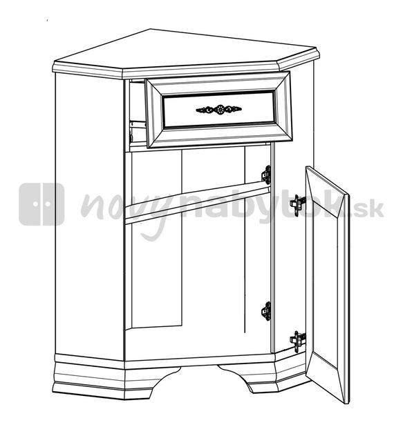 Rohová komoda BRW Kentaki KOMN1D1S