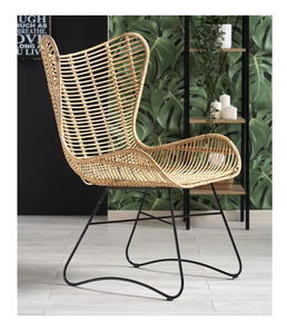 Fotelja Imogene (prirodna + crna)