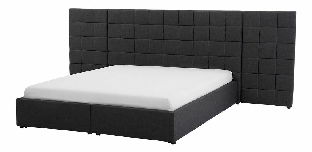 Franciaágy 180 cm MALI (ágyráccsal és tárolóhellyel) (szürke)