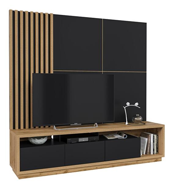 Mobilier living Celcey Typ 09 (Stejar wotan + Negru)