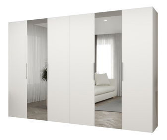 Ruhásszekrény 300 cm Mirabella 2 (fehér + kasmír)