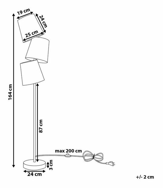 Stojanové svietidlo Gerena (sivá)