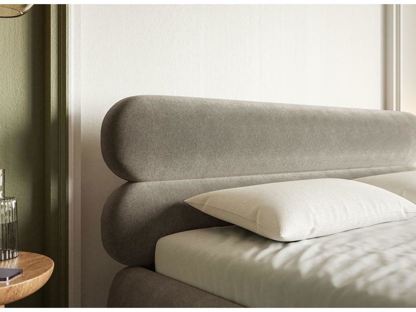 Franciaágy 140 cm Rirri 140 (ágyráccsal) (tárolóhellyel) (bézs szürke + arany)