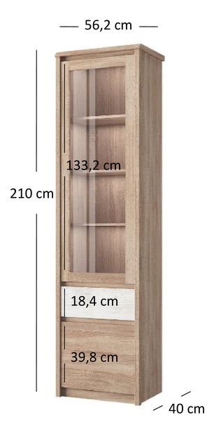 Vitrină Soledad (Stejar sonoma)
