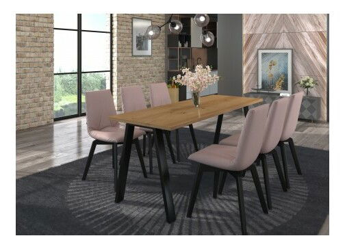 Masă de sufragerie Kermit 185x67 (stejar artisan) (pentru 4 6 persoane)