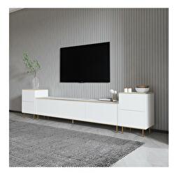 Mobilier living Mamene 3 (marmură deschis + auriu) 