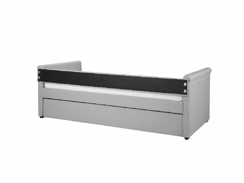 Jednolôžková posteľ 90 cm LISABON (polyester) (sivá) (s roštom) *výpredaj